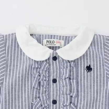 日本童裝 pe#main x【POLO BCS】襯衫連衣 70-80cm 女童款 初生嬰兒 秋季 Jumpsuit