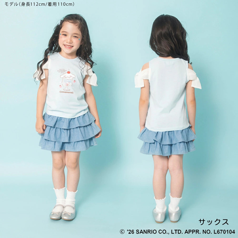 日本童裝 Branshes x Sanrio 雪紡露肩上衣 90-130cm 女童款 夏季 TOPS