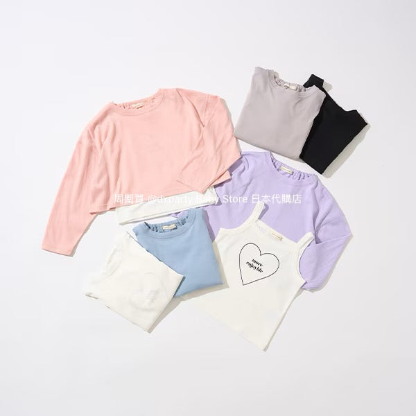 Japanese children's clothing Ly# mine thin top and camisole set 100-150cm girls summer TOPS 