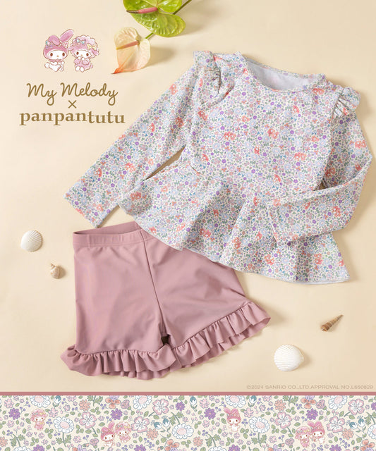 Japanese children's clothing panpantutu x Sanrio My Melody UV protection two-piece swimsuit set 95-130cm girls summer swimsuit special edition 