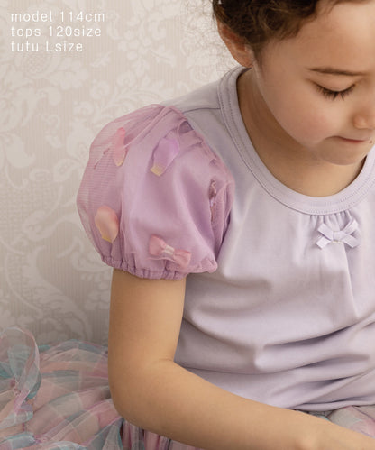 Japanese children's clothing panpantutu puff sleeve top 80-150cm girls summer TOPS 