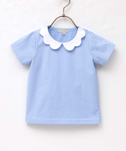 Japanese children's clothing panpantutu lace collar short-sleeved top 90-140cm girls summer TOPS 