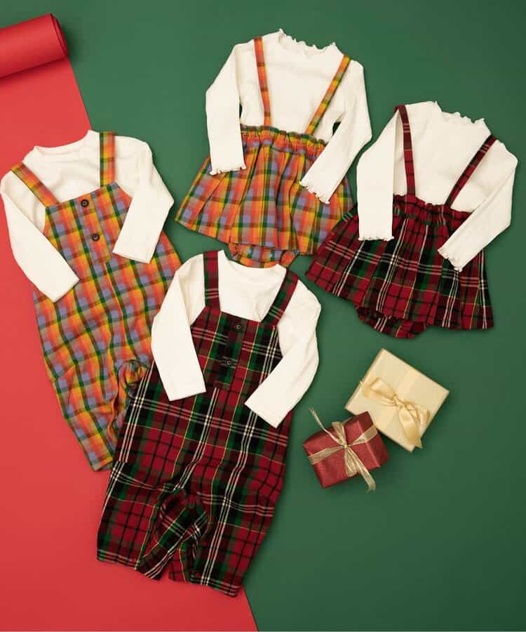 日本童裝 BREEZE 上衣及格仔連衣 80cm 男童款 初生嬰兒 冬季 Jumpsuit Christmas 聖誕快樂特輯 聖誕服裝/飾物配件 聖誕紅/新年紅