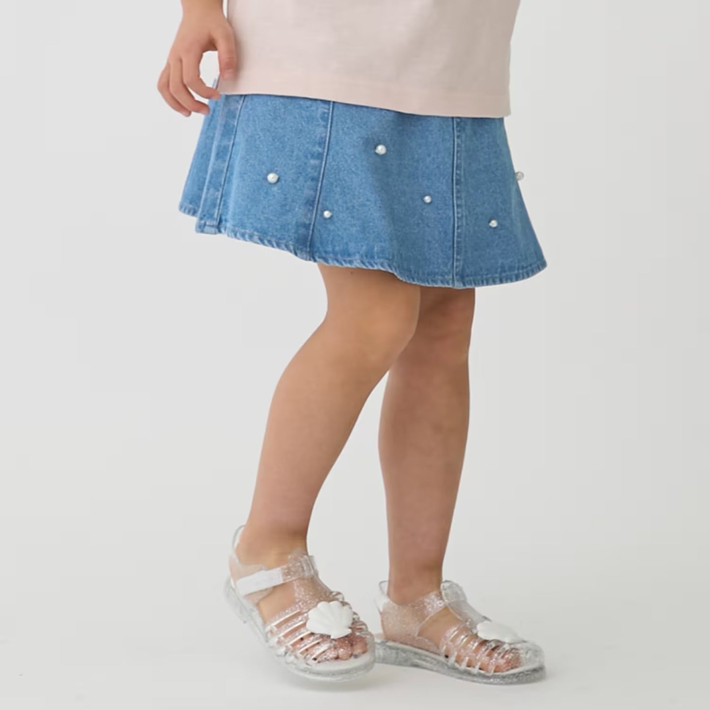 日本童裝 pe#main 珍珠牛仔短裙 80-130cm 女童款 夏季 SKIRTS