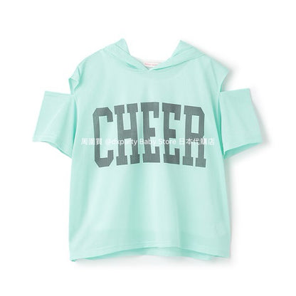 Lovetoxic Japanese children's clothing hooded off-the-shoulder top and vest set 140-160cm girls summer TOPS 