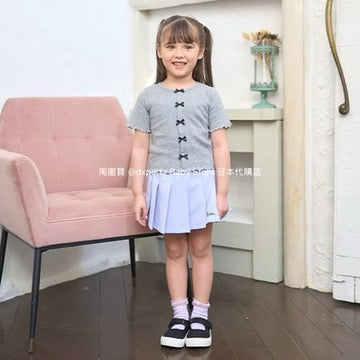 Japanese children's clothing Ly# mine bow top 100-150cm girls summer TOPS 