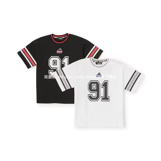 Japanese XLARGE KIDS number printed tops 90-140cm boys' summer TOPS 
