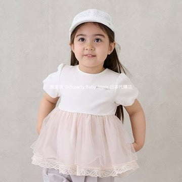 Japanese children's clothing pe#main ruffled mesh top 80-130cm girls summer TOPS 