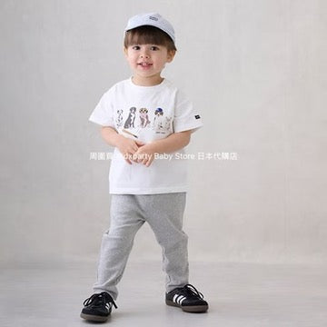 Japanese children's clothing pe#main anti-fouling series dog print top 80-130cm boys' summer TOPS 