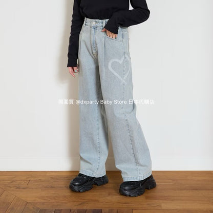 Lovetoxic Japanese children's clothing dark pattern jeans 140-170cm girls summer PANTS 