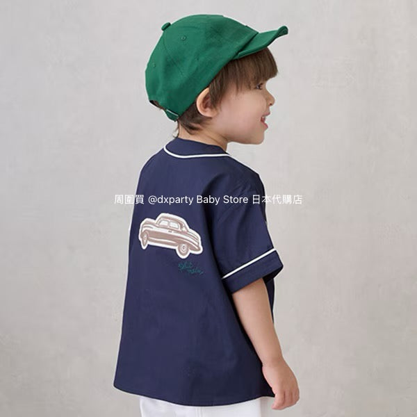 Japanese children's clothing pe#main baseball style shirt 80-130cm boys summer TOPS 