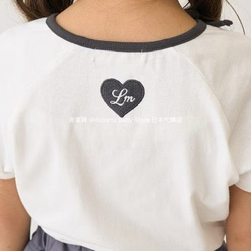 Japanese children's clothing Ly# mine bow top 100-150cm girls summer TOPS 