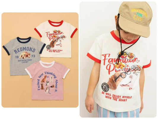 BREEZE Japanese children's clothing paparazzi pattern top 80-140cm boys/girls summer TOPS 