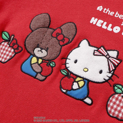 日本童裝 Slap Slip x Sanrio x 小熊學校 荷葉邊肩袖上衣 80-130cm 女童款 秋季 TOPS 其他品牌童裝 聖誕紅/新年紅
