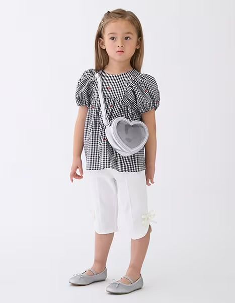 日本童裝 pe#main 防污系列 七分長蝴蝶結短褲 80-130cm 女童款 夏季 PANTS