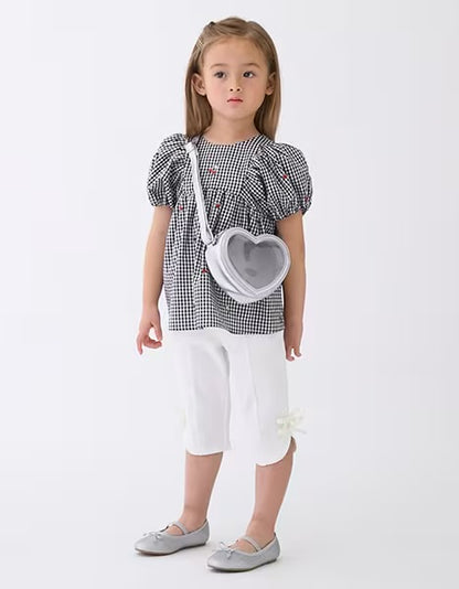 日本童裝 pe#main 防污系列 七分長蝴蝶結短褲 80-130cm 女童款 夏季 PANTS