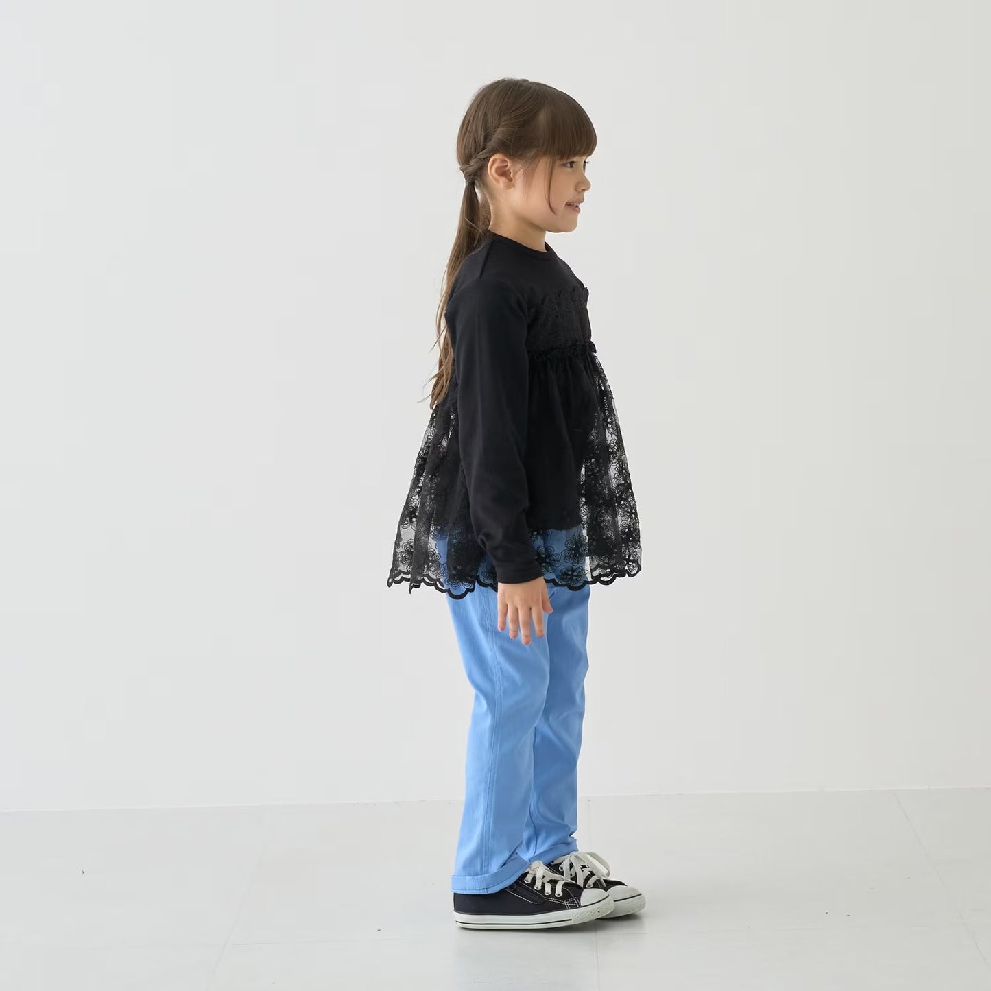 日本童裝 Ly# mine 荷葉邊口袋彈力長褲 100-140cm 女童款 秋季 PANTS
