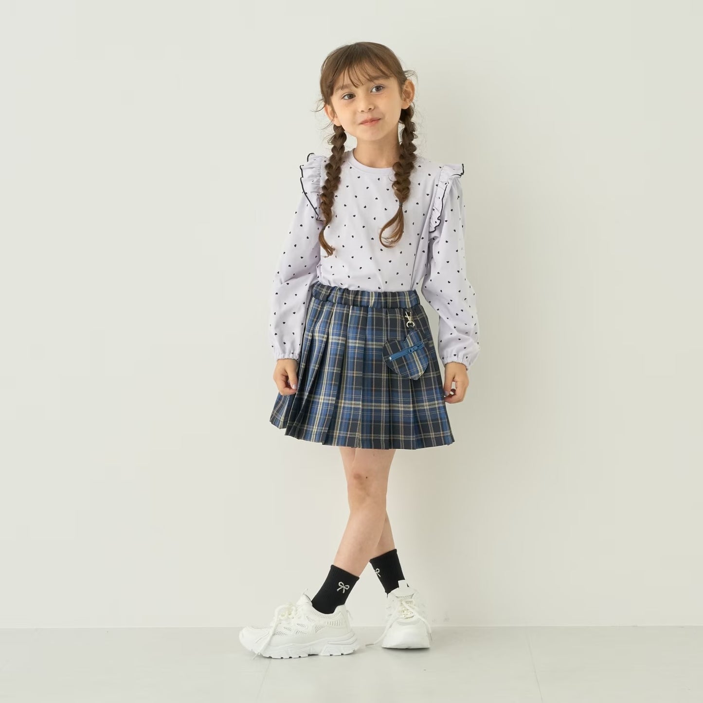 日本童裝 Ly# mine 學生妹格子百褶裙 100-150cm 女童款 秋季 SKIRTS 萬聖節 Cosplay服裝 Halloween攪鬼特輯