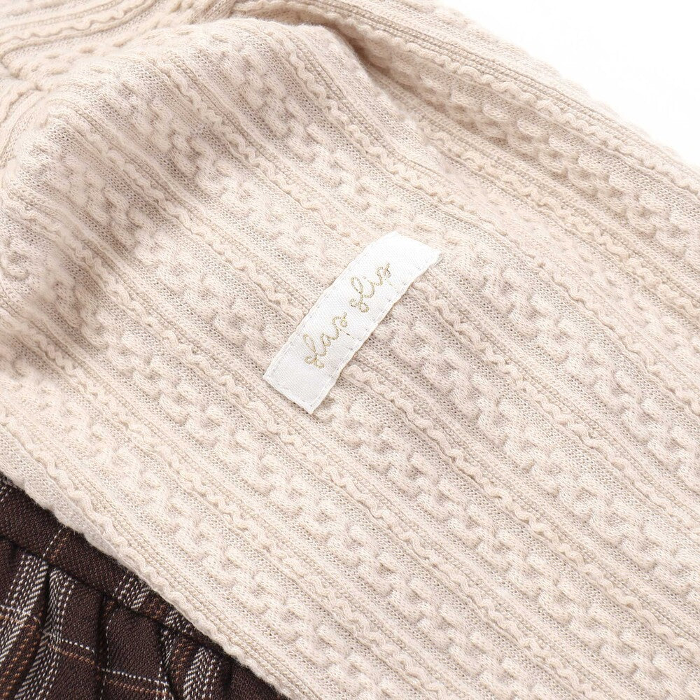 日本童裝  SLAP SLIP 假兩件格紋針織上衣 80-130cm 女童款 冬季 TOPS