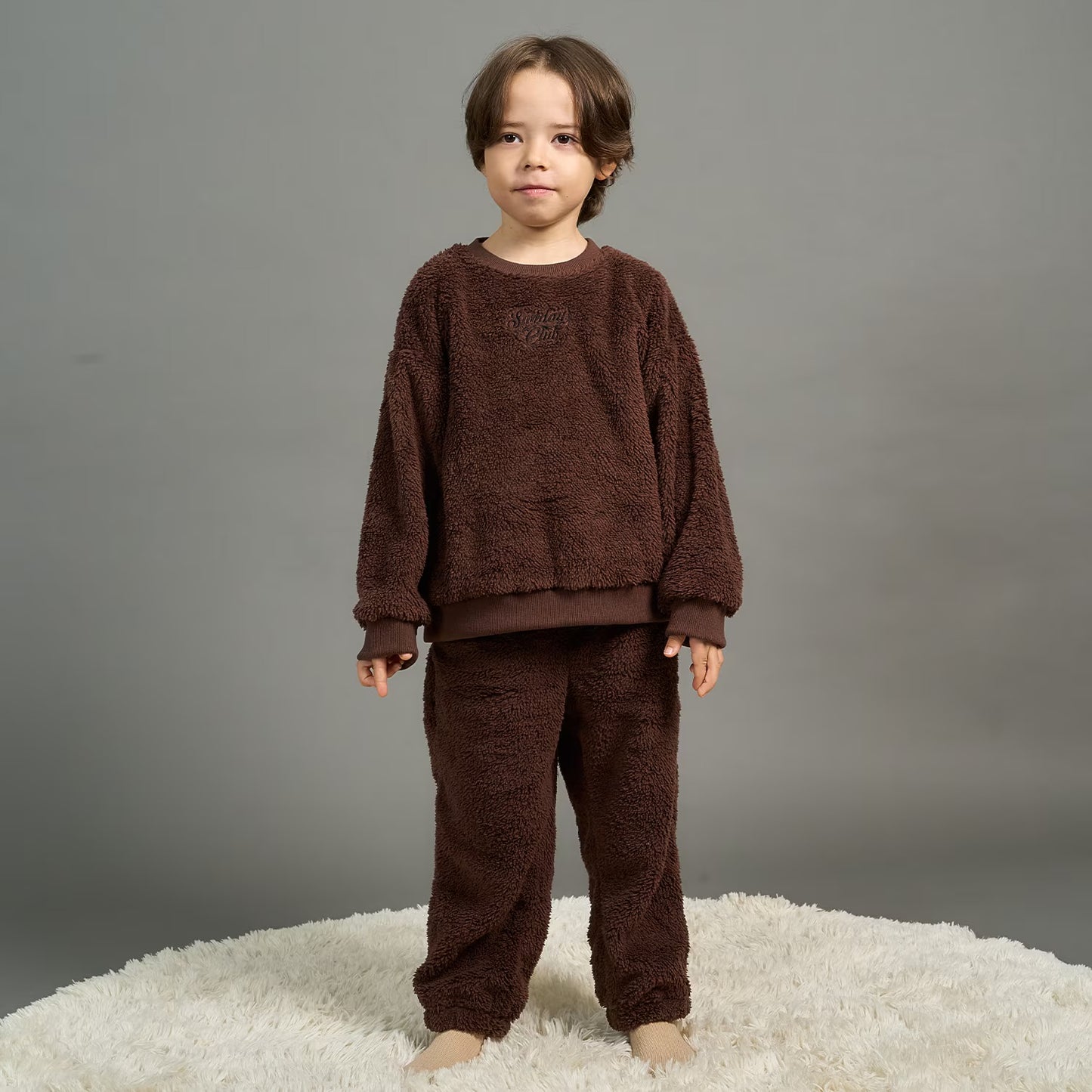 日本童裝 b・R# 絨毛睡衣套裝 100-150cm 男童款 冬季 TOPS PANTS 睡衣系列