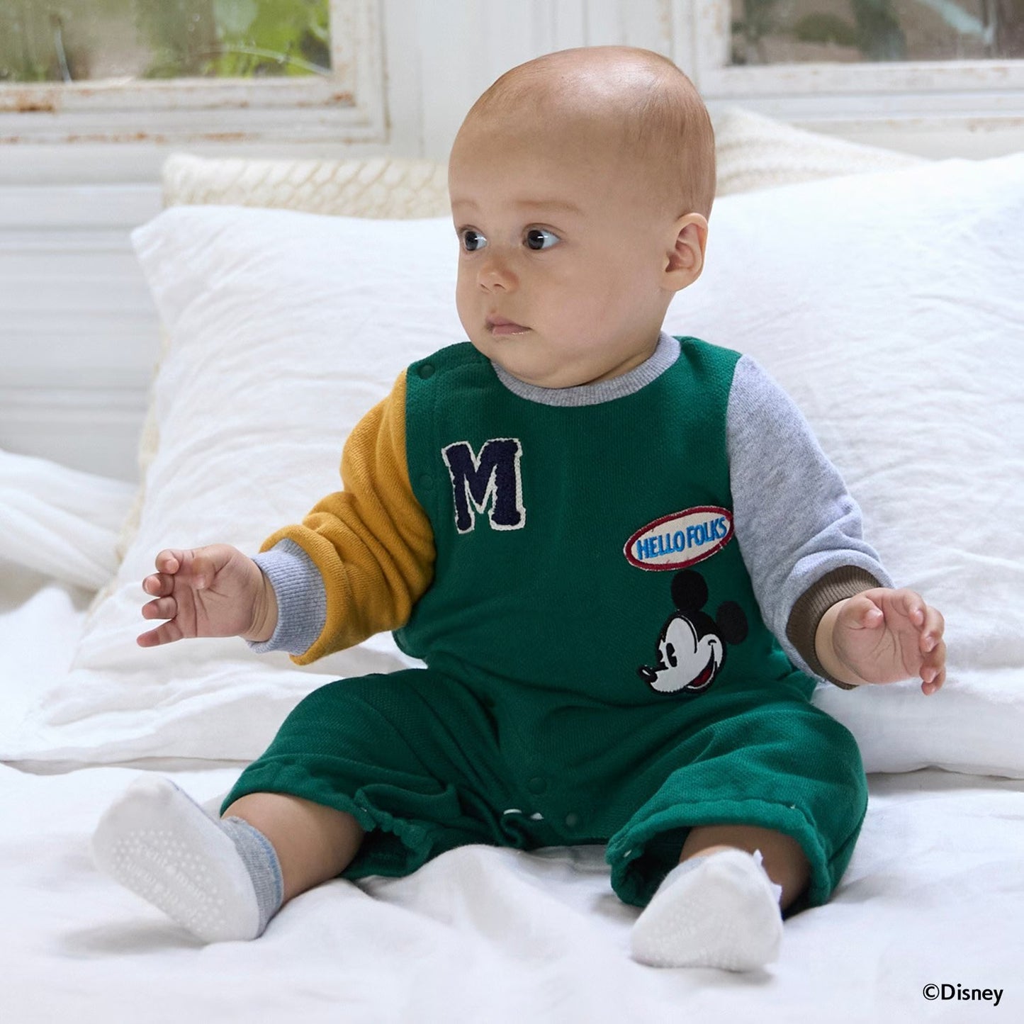 日本童裝 pe#main x Disney 貼布衛衣 80-130cm 男童款 秋季 TOPS