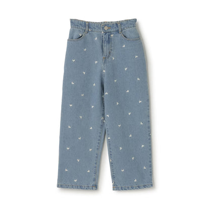 日本童裝 Ly# mine 愛心刺繡印花牛仔褲 100-140cm 女童款 夏季 PANTS