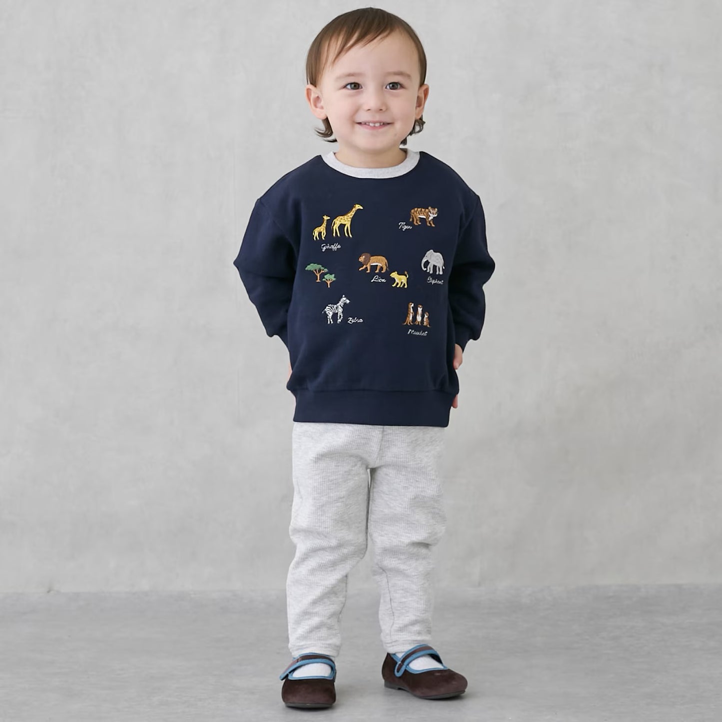 日本童裝 pe#main 動物刺繡衛衣 80-120cm 男童款 冬季 TOPS