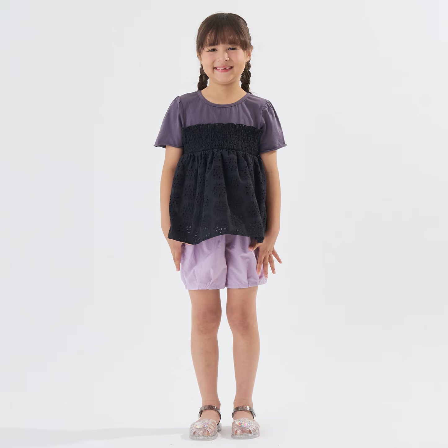 Japanese children's clothing Ly# mine tank top and shorts set 100-150cm girls summer TOPS PANTS 
