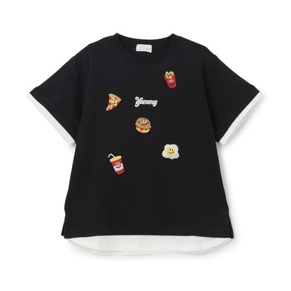 日本童裝 b・R# 假兩件刺繡圖案上衣 90-140cm 男童款 夏季 TOPS