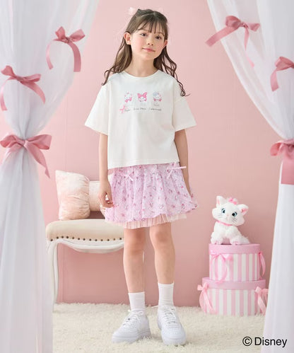 日本童裝 aF#a325 x Disney Marie 印花短袖上衣 110-160cm 女童款 夏季 TOPS