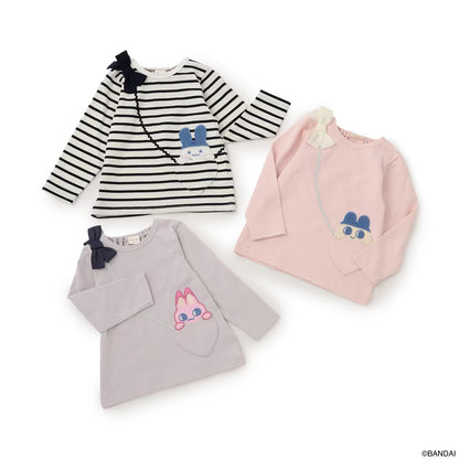 日本童裝 pe#main x【Tamagotchi】蝴蝶結肩上衣 90-130cm 女童款 秋季 TOPS
