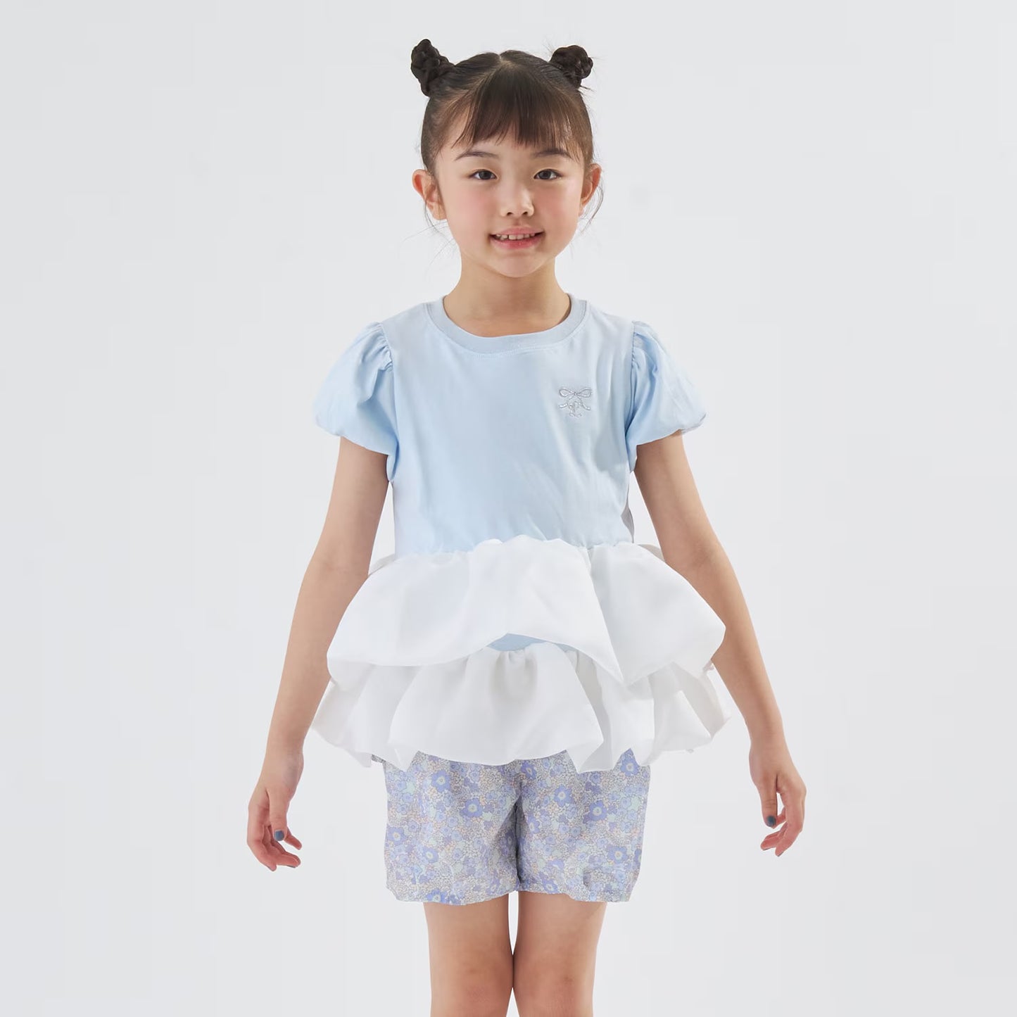 日本童裝 Ly# mine 歐根紗拼接上衣 90-140cm 女童款 夏季 TOPS