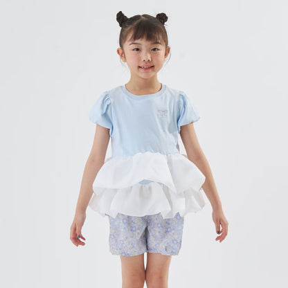 日本童裝 Ly# mine 歐根紗拼接上衣 90-140cm 女童款 夏季 TOPS