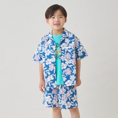 日本童裝 b・R# 襯衫短褲兩件套裝 100-140cm 男童款 夏季 TOPS PANTS