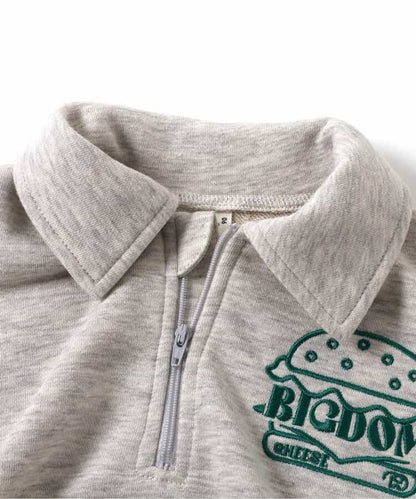 日本童裝 apres les cours x DomDom漢堡 半拉鍊衛衣 80-130cm 男童款/女童款 冬季 TOPS