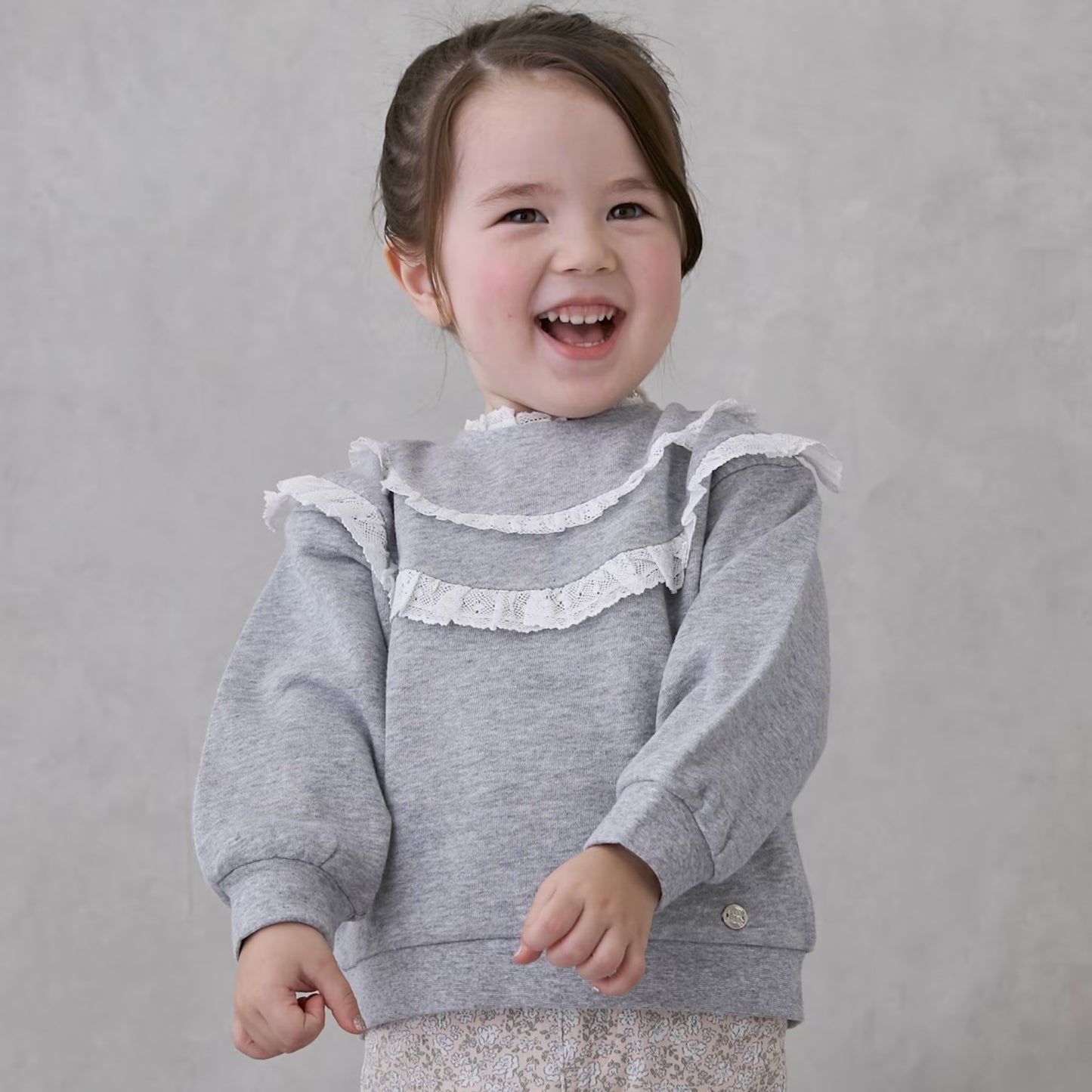 日本童裝 pe#main 蕾絲花邊衛衣 80-130cm 女童款 冬季 TOPS