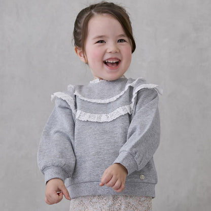 日本童裝 pe#main 蕾絲花邊衛衣 80-130cm 女童款 冬季 TOPS