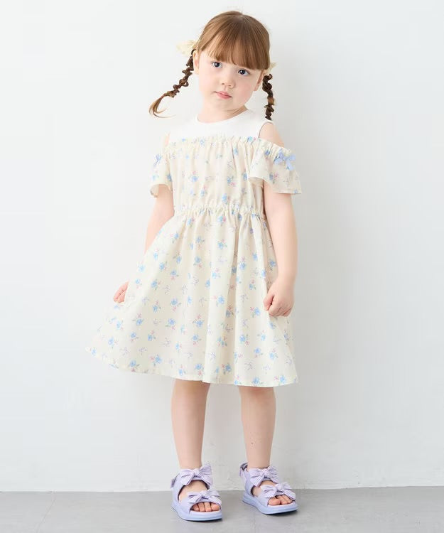 日本童裝 aF#a325 露肩連身裙 100-150cm 女童款 夏季 DRESSES
