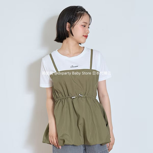 Lovetoxic Japanese children's clothing fake two-piece top 140-160cm girls summer TOPS 