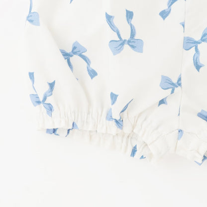 日本童裝 pe#main 蝴蝶結印花兩件套裝 70-80cm 女童款 初生嬰兒 夏季 TOPS PANTS