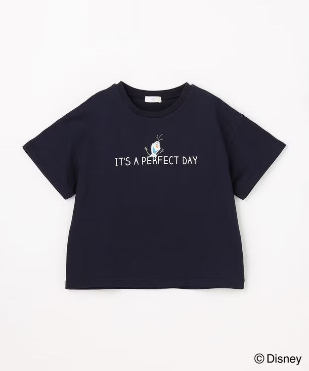 日本童裝 aF#a325 x Disney FROZEN 接觸冷感 印花上衣 90-140cm 女童款 夏季 TOPS