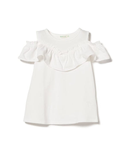 日本童裝 BE#AMS mini 荷葉邊露肩上衣 90-140cm 女童款 夏季 TOPS