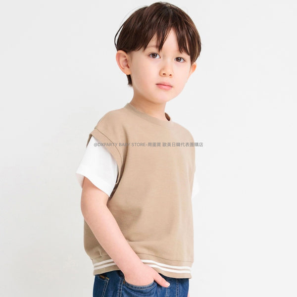日本童裝 Branshes 假兩件短袖上衣 80-150cm 男童款 夏季 TOPS