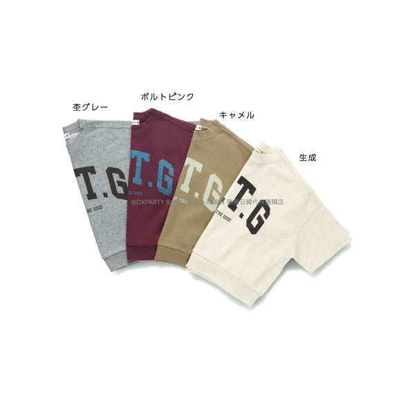 日本童裝 Branshes 字母LOGO7分袖衛衣 80-150cm 男童款/女童款  秋季 TOPS