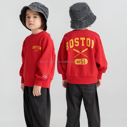 Japanese Children's Clothing Branches Champion Sweatshirt 100-150cm Boys' Autumn TOPS New Year Red