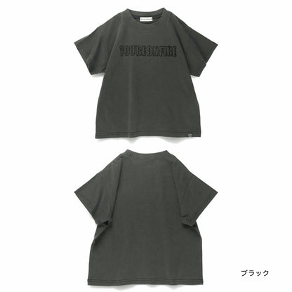 Japanese children's clothing Branches logo 3D appliqué short-sleeved top 90-150cm boys' summer TOPS 