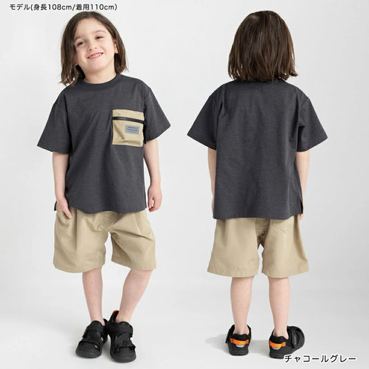 Japanese children's clothing Branches quick-drying UV-resistant mountain-style pocket top 80-150cm boys' summer TOPS 