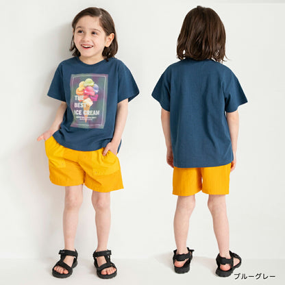 Japanese children's clothing Branches contact cold print short-sleeved top 80-150cm boys' summer TOPS 