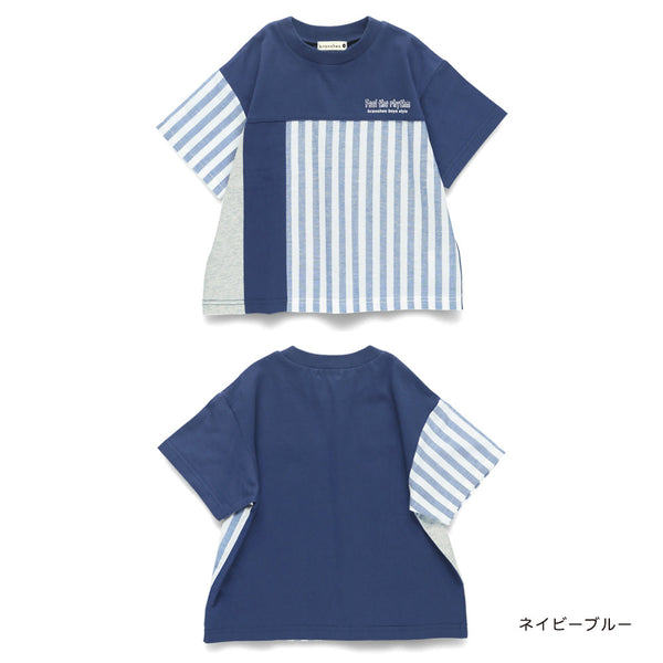 日本童裝 Branshes 格仔拼帶上衣 80-150cm 男童款 夏季 TOPS