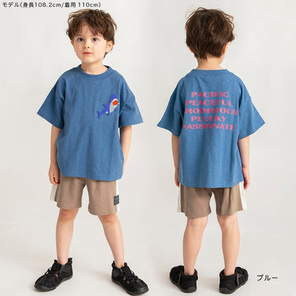 Japanese children's clothing Branches ocean 3D pattern top 80-150cm boys summer TOPS 
